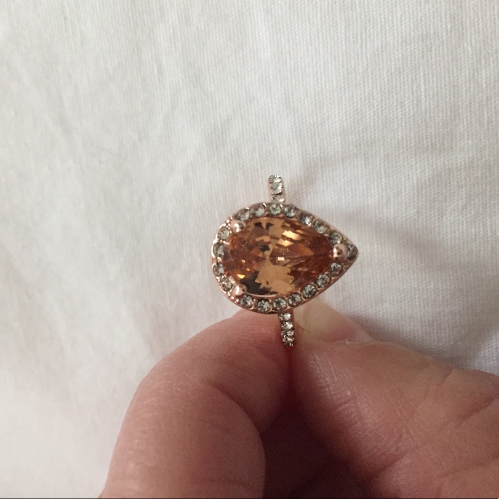 18K Rose Gold Filled Halo Morganite Ring - Picture 8 of 9